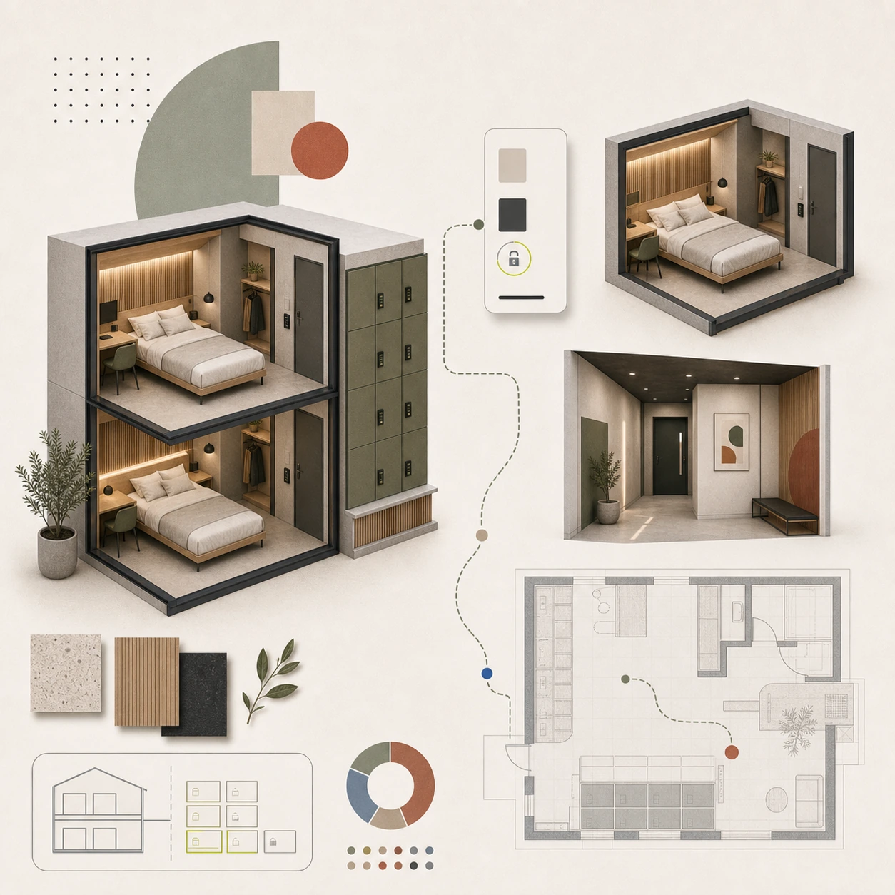 Lagerhotell och minihotell design – maximera intäkt per kvadratmeter